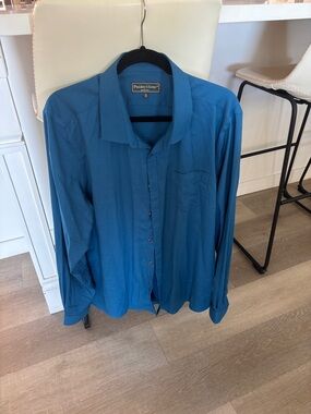 Paisley & Gray Teal-Blue Men's Long-Sleeve Button Shirt